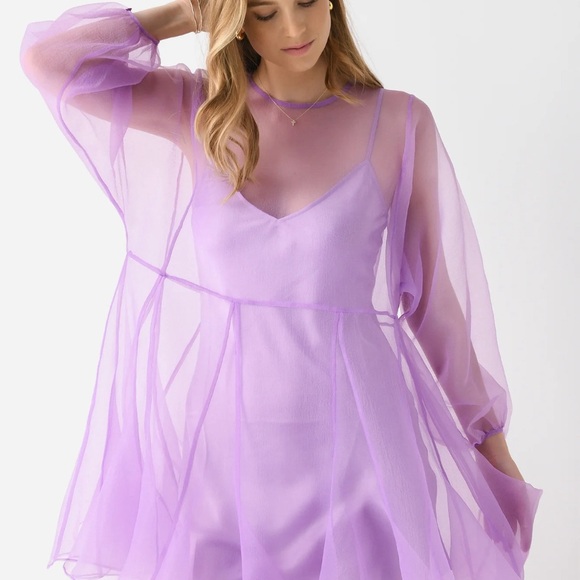 BNWT RHODE Hazel Dress in Lilac Organza and Satin - Picture 2 of 10